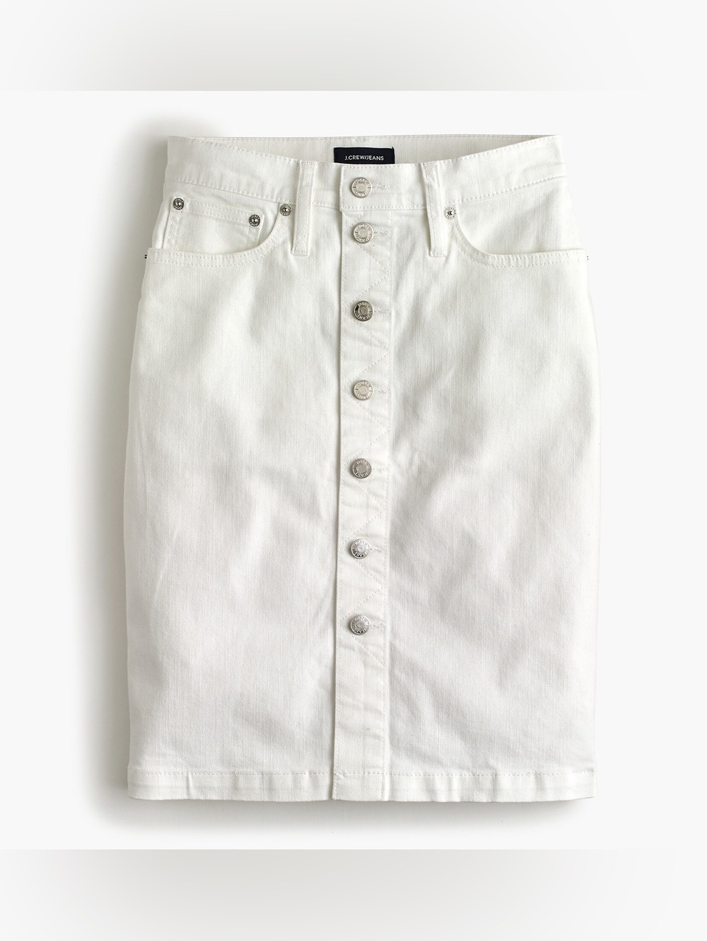 NWT J. Crew Button Front Denim Skirt Size 32